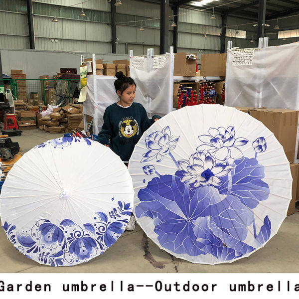 Chinese extra-large paper umbrella for sun and rain protection in courtyard