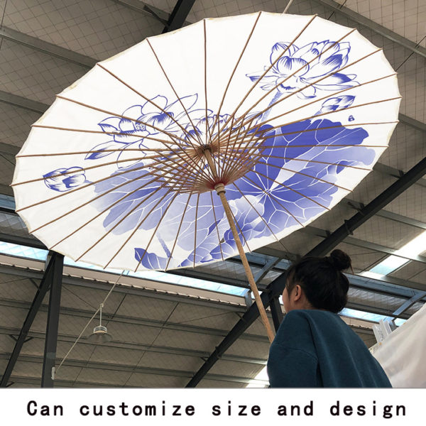 Chinese extra-large paper umbrella for sun and rain protection in courtyard