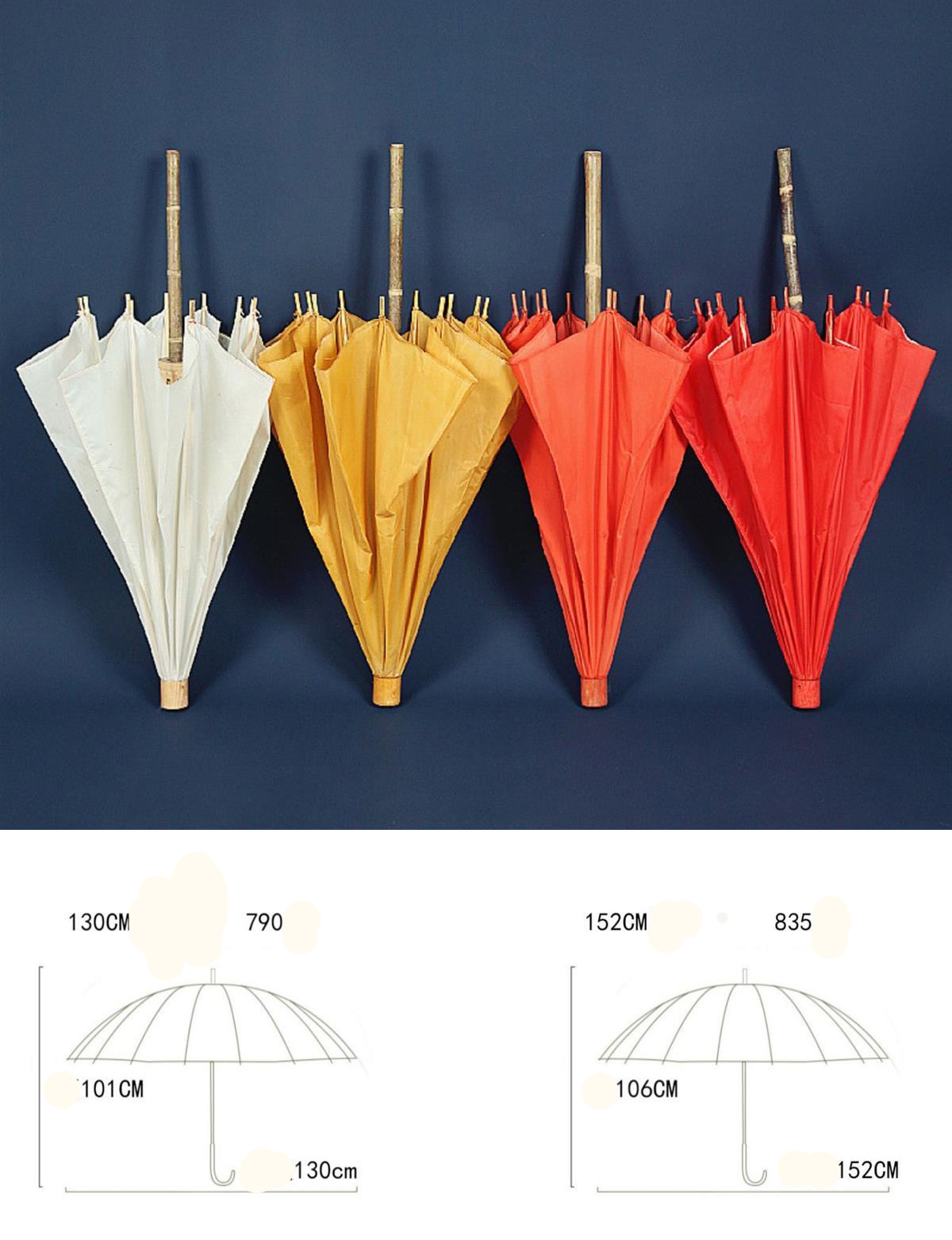 Chinese style rain proof outdoor garden parasol oil silk umbrella