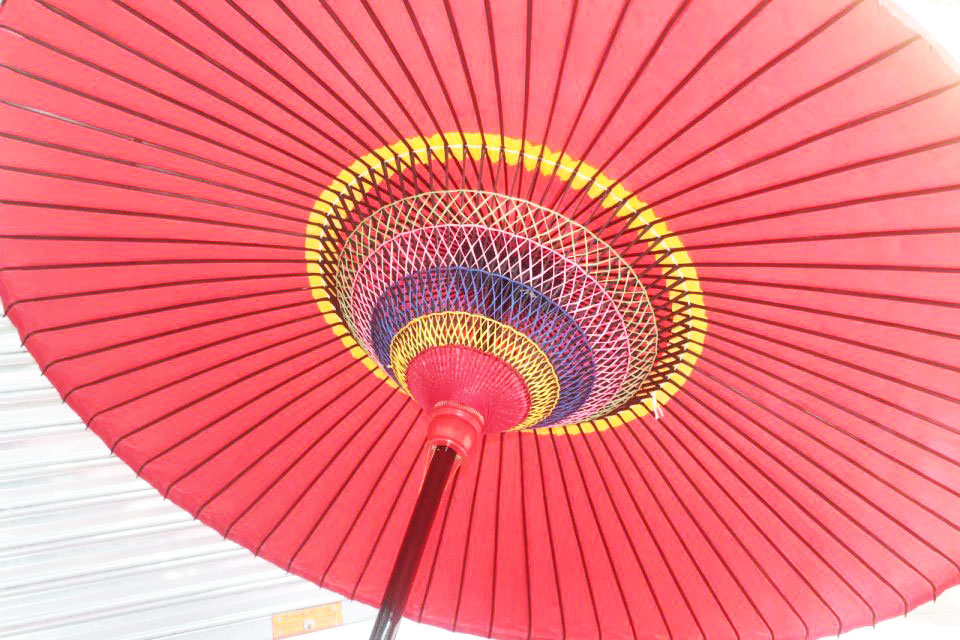 Japanese style outdoor large red paper umbrella