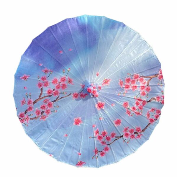 Chinese green peach flower parasol umbrella wholesale