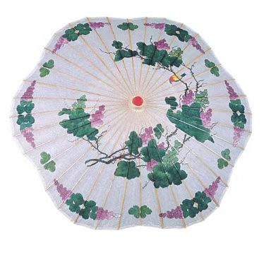 Flower-shaped paper parasols for wedding decorations