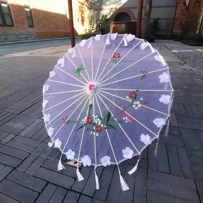 Bamboo fashion craft flower petal silk parasol