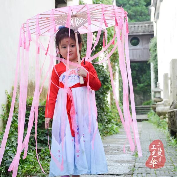China silk floating ribbon craft parasol wholesale