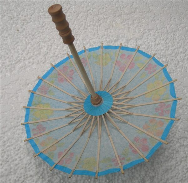Factory custom wood bone color printing paper umbrella