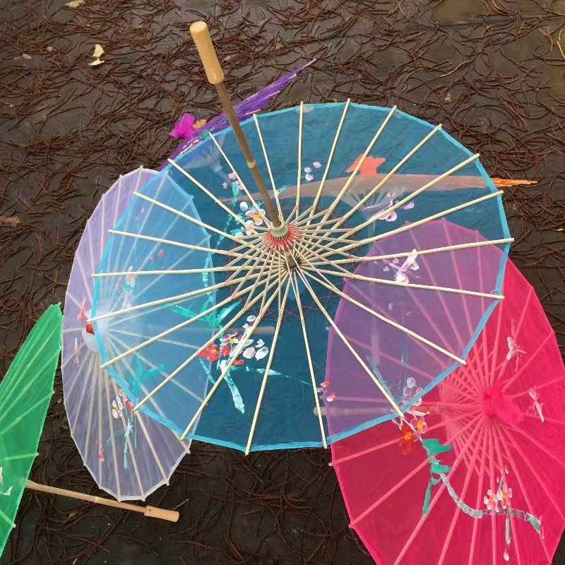 Handmade transparent silk craft parasol wholesale