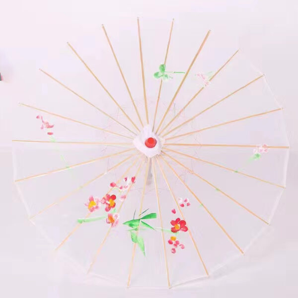 Oriental classical craft bamboo hand-painted silk parasol