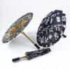 Small mini decorative bamboo linen parasol wholesale