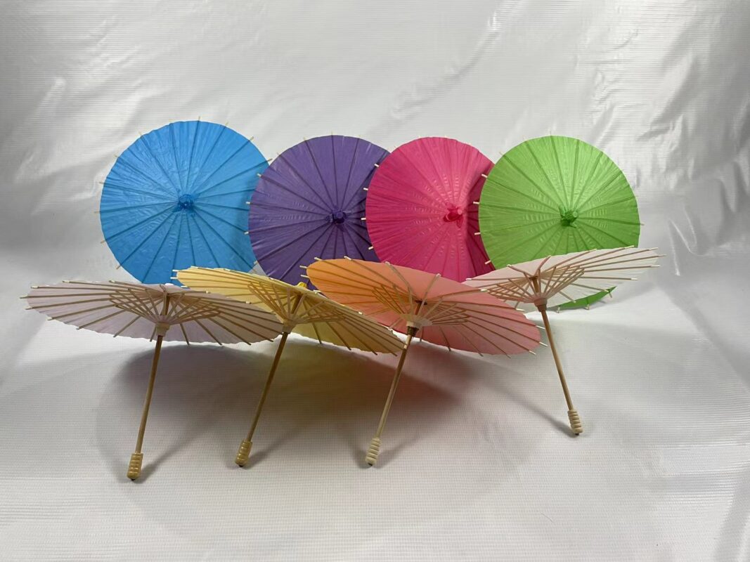 Solid color white paper umbrella diy wholesale