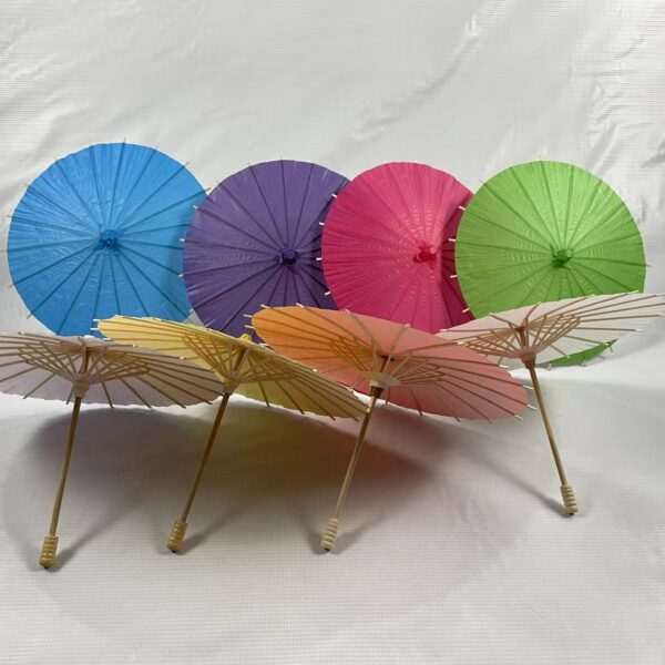 Solid color white paper umbrella diy wholesale