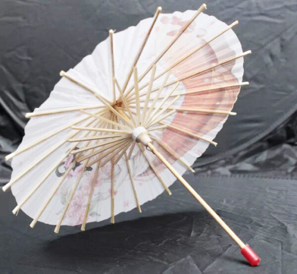 Wooden bone Japanese decorated small paper umbrella