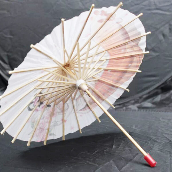 Wooden bone Japanese decorated small paper umbrella