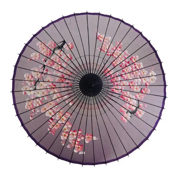 Bamboo hand-painted Japanese silk parasol bulk wholesaler