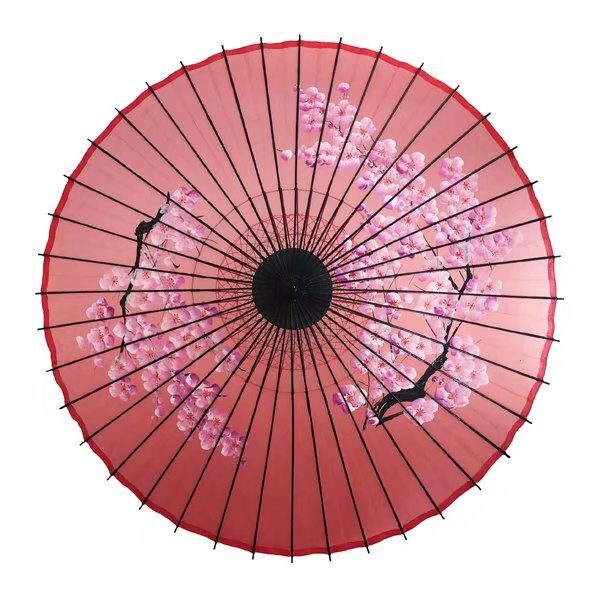 Bamboo hand-painted Japanese silk parasol bulk wholesaler
