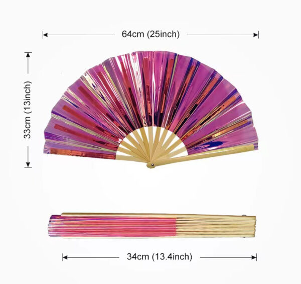 PVC Plastic Clack Dako nga Bamboo Hand Folding Fan
