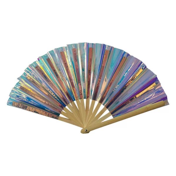 PVC Plastic Clack Large Bamboo Hand Folding Fan