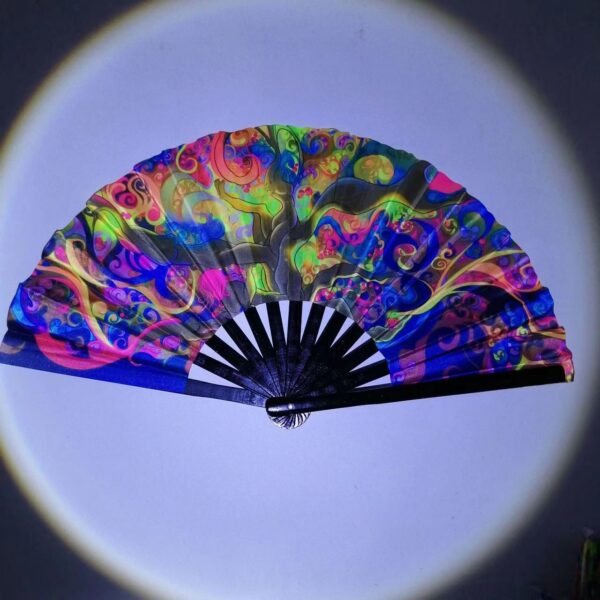 UV Reactive Bamboo Folding Hand Fan