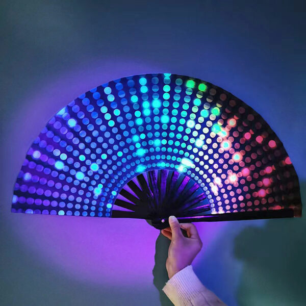 UV Glow Rave Fan Festival Handheld Fan Silk Folding Fan